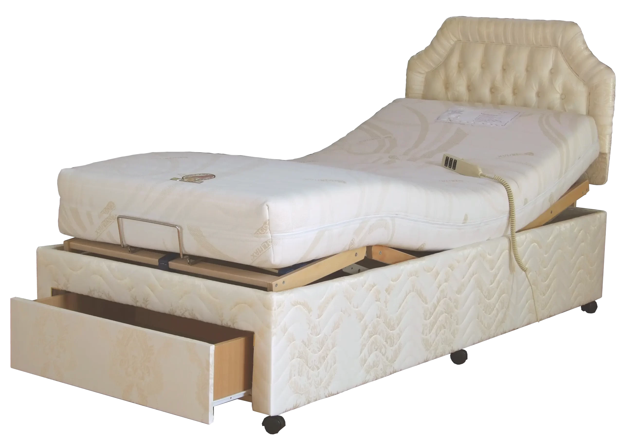 Medihab - adjustable bed with foot end drawer
