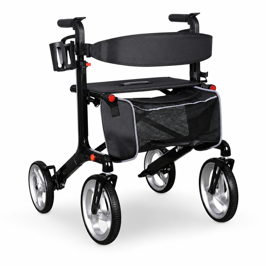 Deluxe Ultra-Light Folding Rollator with Seat